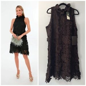 TUCKERNUCK Guipure Lace Blythe Sleeveless Lace Dress in Black Multi nwt